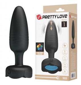 Pretty Love - Tarion RGB Light Thrusting Vibrating Anal Plug (Chargeable - Black)
